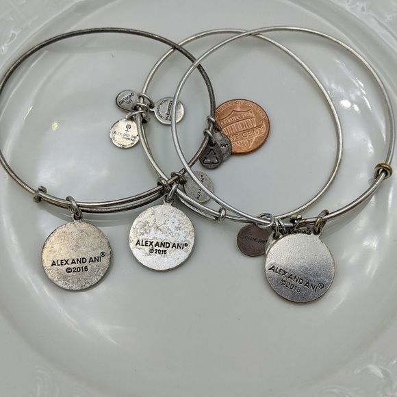 Alex and Ani Rafaleian Silver Set of 3 Bracelets - Picture 9 of 13